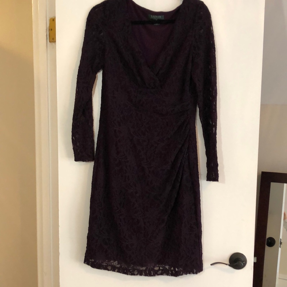 Lauren by Ralph Lauren Purple lace dress (size 14)